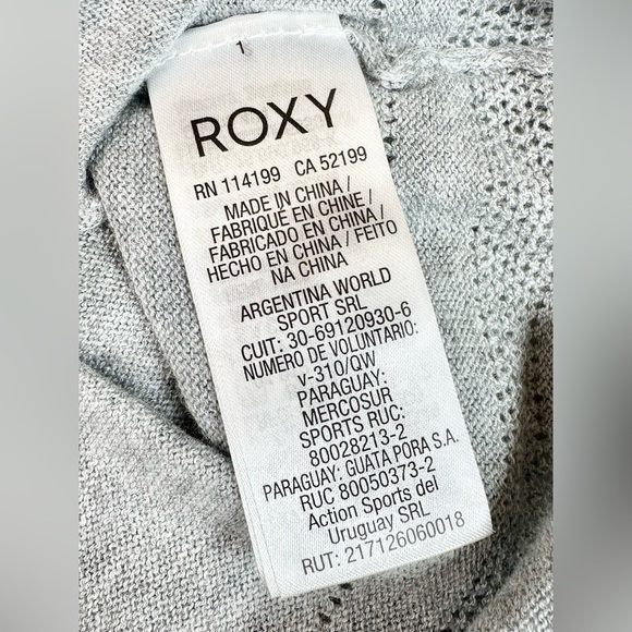Roxy Tropic Lifestyle Mid Length Cardigan Sweater in Heritage Heather Size M - Picture 7 of 12